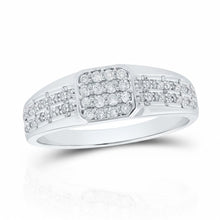  10K White Gold Diamond Square Ring 1/3 Cttw