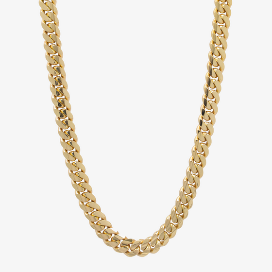 9mm Solid Gold Cuban Link Chain