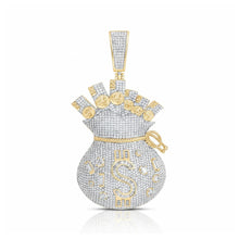  Dije de bolsa de dinero en forma de dólar con diamantes en oro de 10 quilates, 4,75 quilates