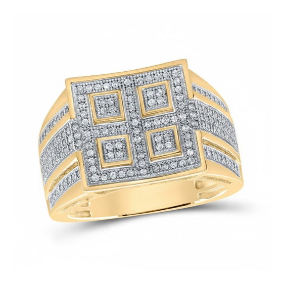 10k Yellow Gold Diamond Square Ring 1/2 Cttw