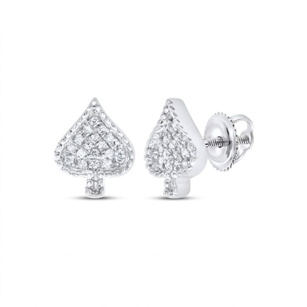 The 1/10CTW Natural Diamond Gift Earrings in 10K gold feature sparkling studs with screw-back closures—a stylish and brilliant accent for any occasion.