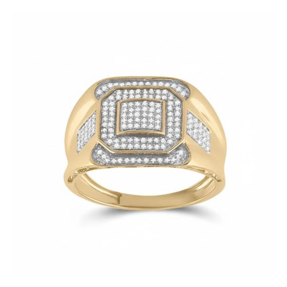 10k Yellow Gold Diamond Octagon Cluster Ring