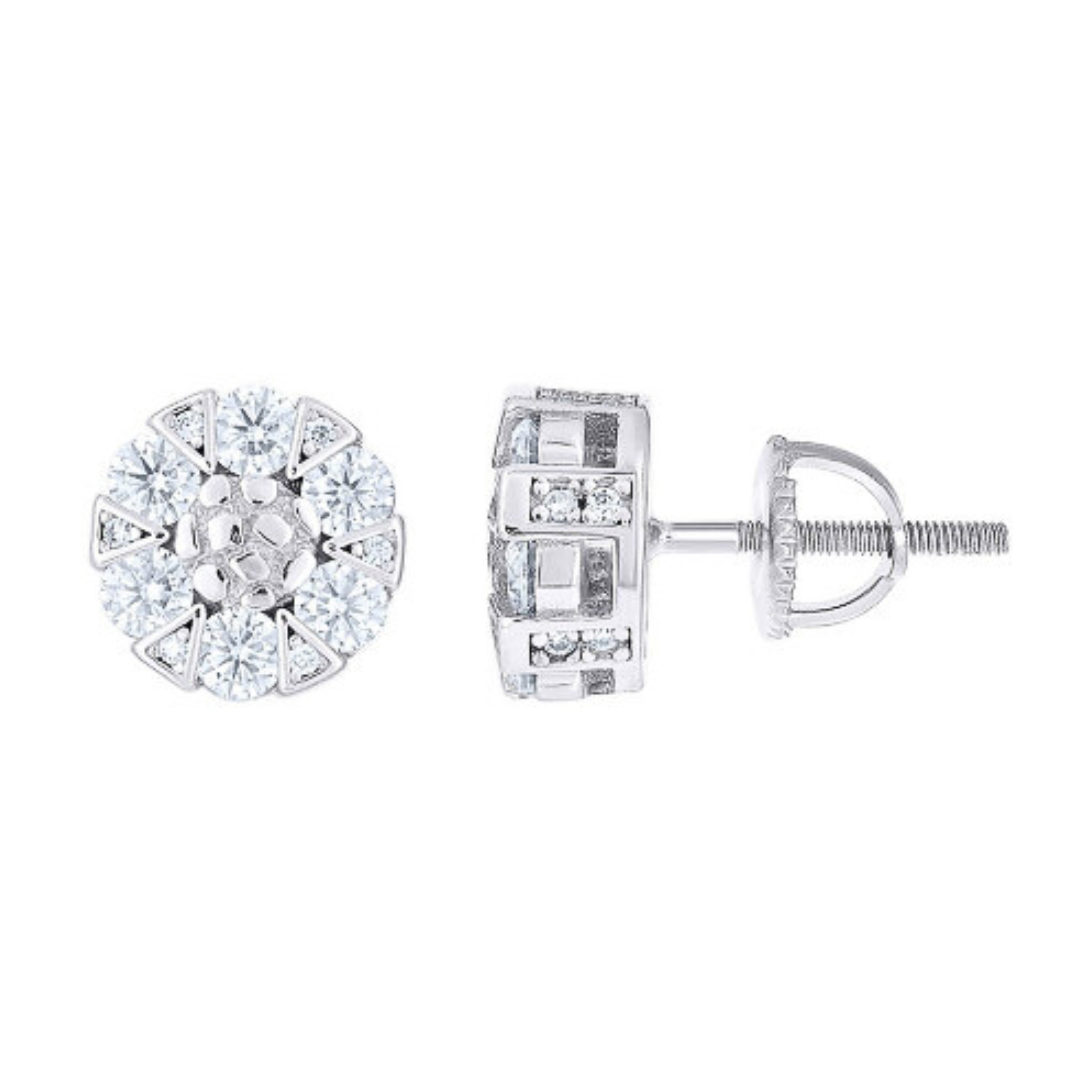Sterling Silver Moissanite Stud Earrings for Women