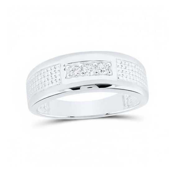 Anillo de diamantes para hombre de 10 quilates, 1/6 CTW natural