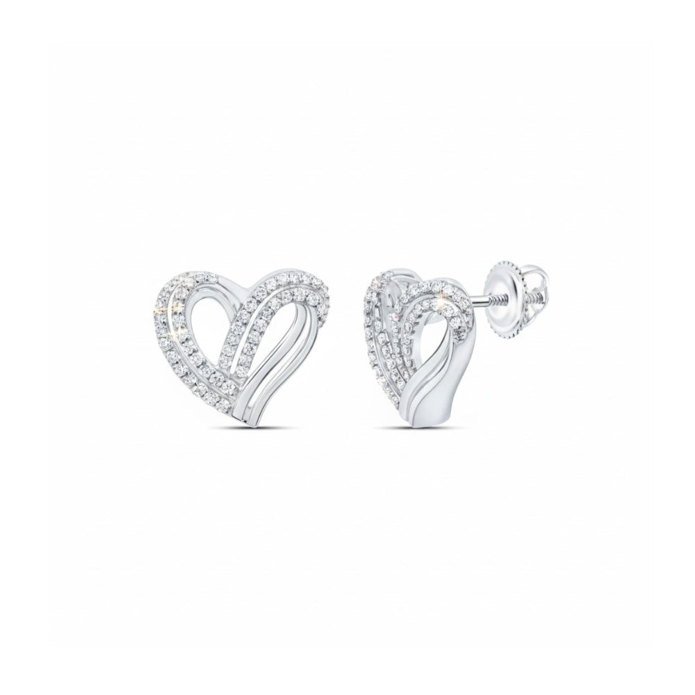 1/3CTW Diamond Gift Heart Earrings in 10K Gold
