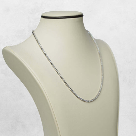 Lab Diamond Tennis Chain - 2MM Elegant 2MM lab diamond tennis chain in 14k gold (yellow, white, rose). 16"-22" lengths. Ethically sourced & ready to ship! Shop now.