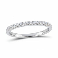 The 14k Gold Diamond Wedding Band 1/2 Cttw from Nicole’s Dream Collection showcases a row of round-cut diamonds set along the top half, beautifully displayed on a plain white background.