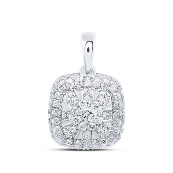 Colgante de diamante en forma de cojín de 1/2 quilates en oro de 14 quilates