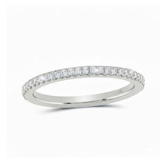 14k White Gold Round Diamond Eternity Wedding Band