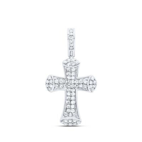 Colgante de cruz de diamantes de 3/8 quilates en oro de 10 quilates