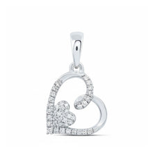  Colgante de corazón de diamantes en oro de 10 quilates (1/10 CTW)