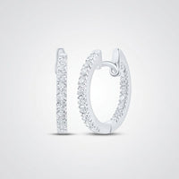 10K Gold Diamond Inside Outside Hoop Earrings 1/4 Cttw, featuring white diamonds along the front, displayed on a plain light gray background.