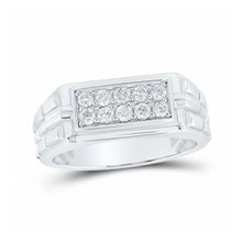  10k White Gold Round Diamond Band Ring 1/2 Cttw