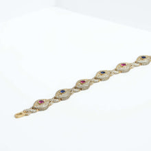  Diamond Evil Eye Gemstone Bracelet - 10k Gold Dazzling 13ct diamond evil eye bracelet in 10k yellow gold. VS clarity natural diamonds for protection & luxurious style. Shop this 8" statement piece!