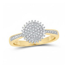  10k Gold Round Diamond Circle Ring 1/4 Cttw