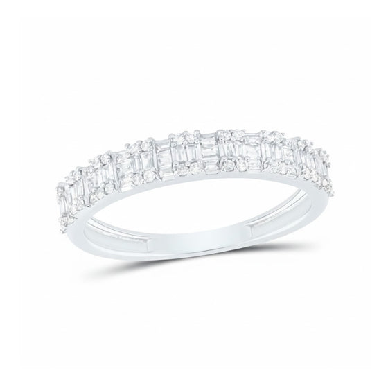 Anillo de oro de 10 k con diamantes naturales de 1/3 CTW para dama