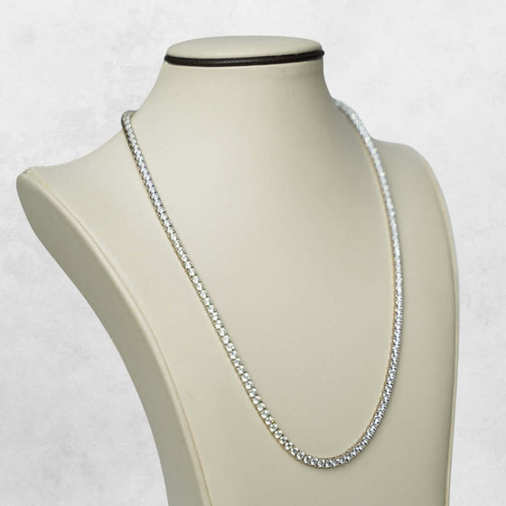 Lab Diamond Tennis Chain - 3MM Stunning 3MM lab diamond tennis chain crafted in 14k gold (yellow, white, rose). Available in 16-22 inch lengths. Ethically sourced & ships fast!