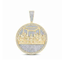  Dije para hombre de la Última Cena de oro de 10 quilates con 2 quilates de diamantes