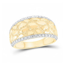  10k Yellow Gold Diamond Nugget Band Ring 3/4 Cttw