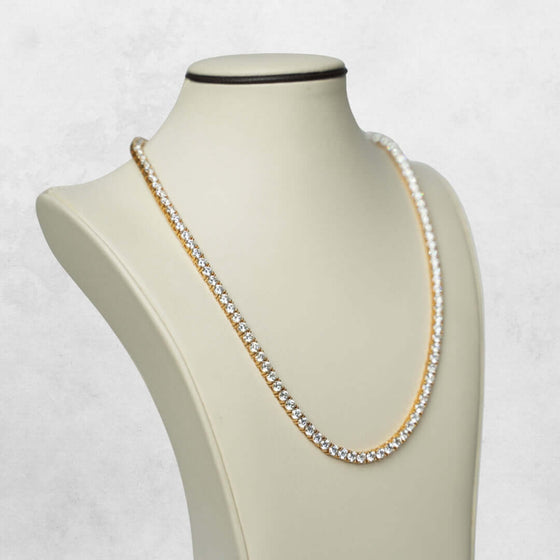 Lab Diamond Tennis Chain - 4MM Luxurious 4MM lab diamond tennis chain in 14k gold (yellow, white, rose). 16"-22" lengths. Ethically sourced, bold statement piece. Ready to ship!