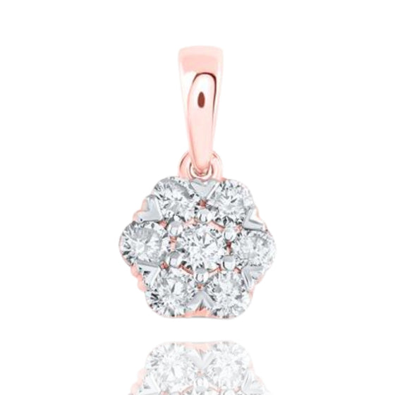 Colgante de flor de diamantes en oro de 10 quilates de 1/2 CTW