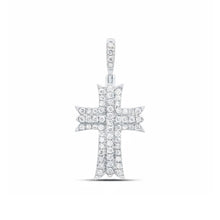  Colgante de cruz de diamantes de 1/2 quilates con diamantes naturales - Oro blanco de 10 quilates