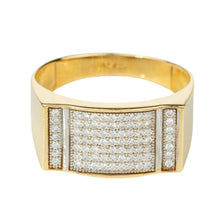  Square Gold ring 14k Gold With CZ stones