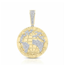  Charm de oro de 10 quilates con diamantes "El mundo es tuyo"