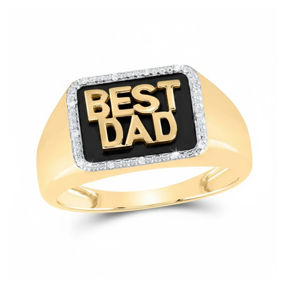 10k Gold Diamond BEST DAD Ring 1/20 Cttw