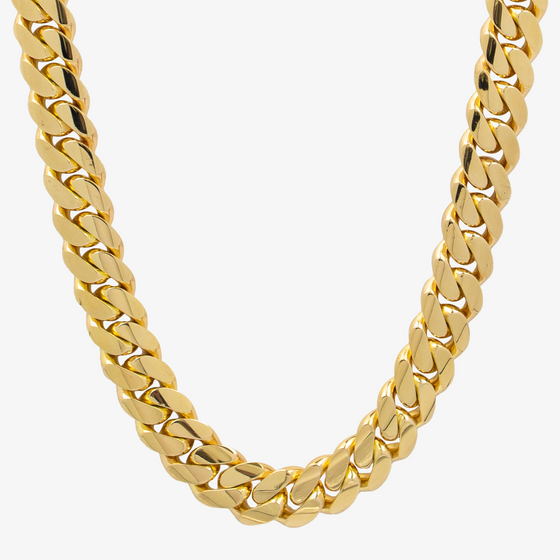 15mm Solid Gold Cuban Link Chain