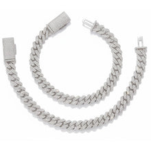  Silver Moissanite Cuban Link Bracelet – 8mm