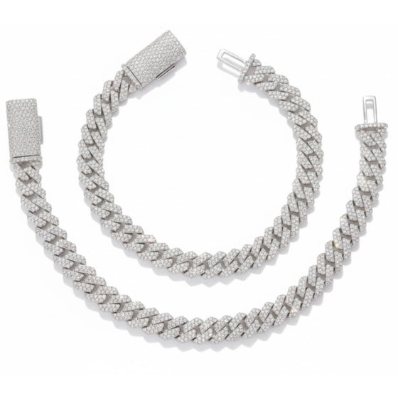 Silver Moissanite Cuban Link Bracelet – 8mm