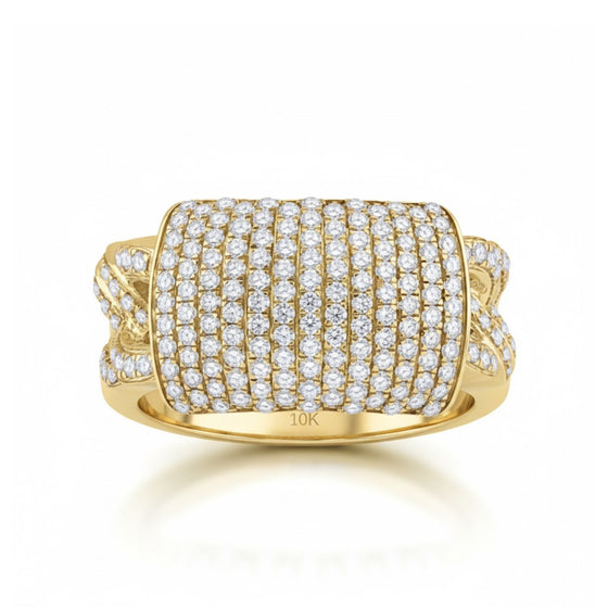 10k Yellow Gold 2 Cttw Round Diamond Fashion Ring