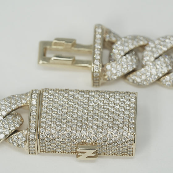 13mm Iced-Out Cuban Link Chain 41ct Diamond - 10k Gold