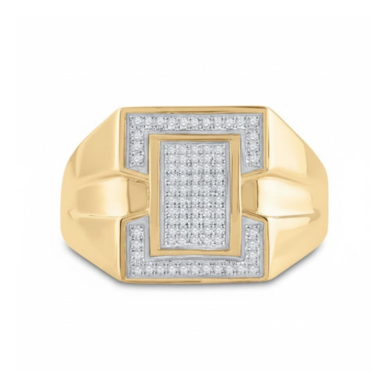10k Yellow Gold Round Diamond Cluster Ring 1/4 Cttw