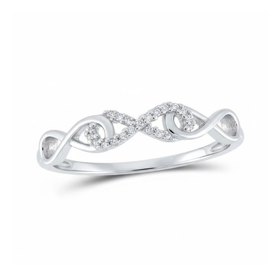 Anillo infinito de diamantes de oro de 10 k (1/20 quilates)