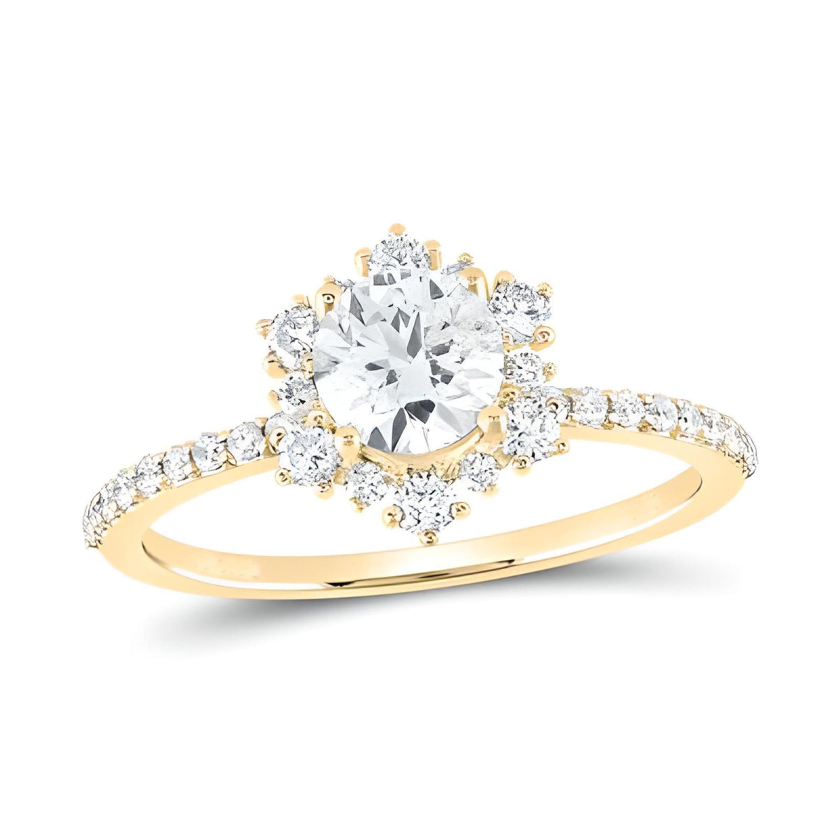 1CTW Round Diamond Solitaire Bridal Engagement Wedding Ring- 14K Yello ...