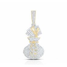  10K Yellow Gold Diamond Money Bag Charm 7/8 CTTW