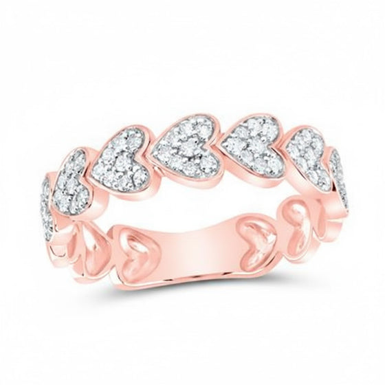 1/3 CTW Natural Diamond Heart Band in 10K Gold