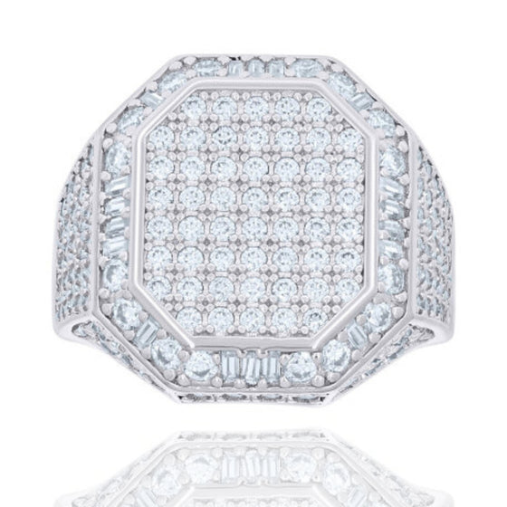 Round Moissanite Octagon Head Fashion Ring