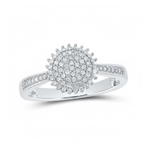 Anillo circular de diamantes redondos de oro de 10 k de 1/4 quilates