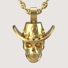  14k Gold Skull Sheriff PendantExplore the 14K Gold Skull Sheriff Pendant. A bold men’s gold pendant featuring a detailed skull with a sheriff’s hat, crafted from 14K solid gold.