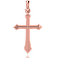 The 14k Gold Classic Cross Pendant features pointed tips and a smooth, polished finish, displayed against a white background.