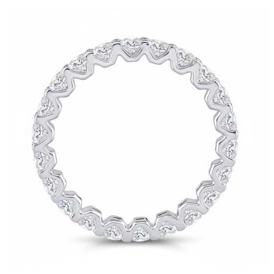 Anillo de eternidad de diamantes de oro blanco de 14 k de 2 quilates