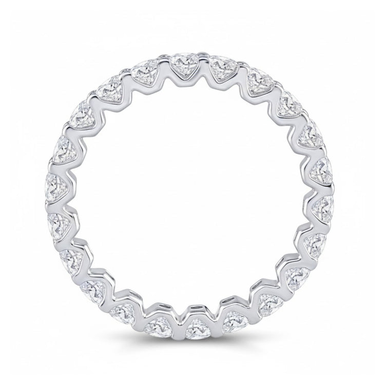 The 14k White Gold Diamond Eternity Ring 2 Cttw features a continuous circle of diamonds set around the entire band, shown from a straight-on angle against a white background.
