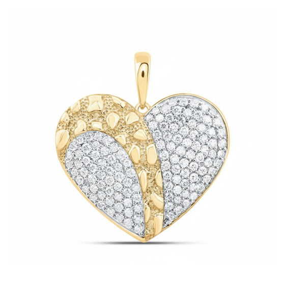 Colgante de corazón de diamantes de 1 CTW en oro amarillo