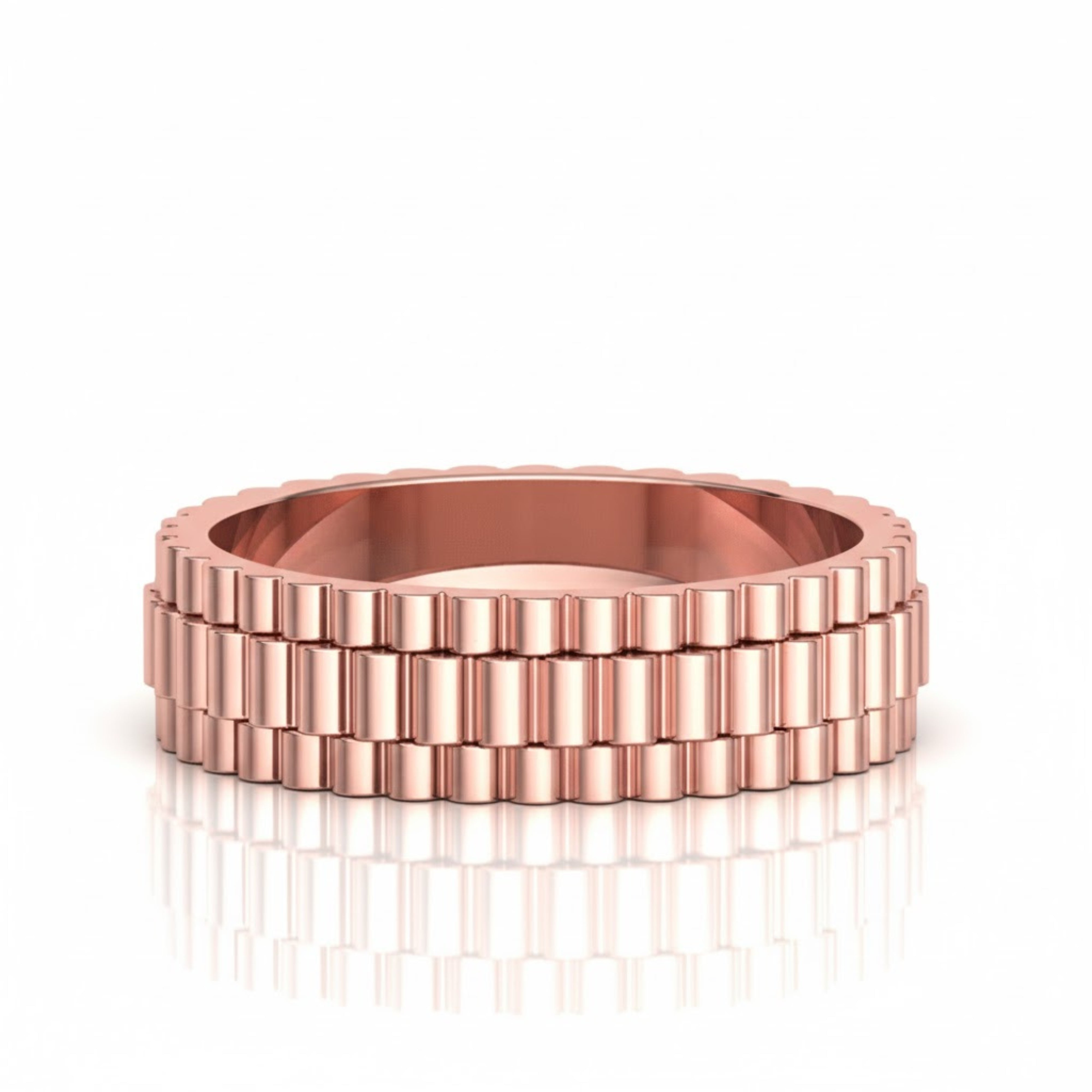 14k Gold Men's Link-Inspired Band Ring