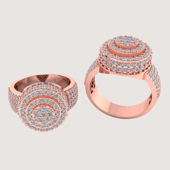 Layered Round Diamond Ring – 2.33 CT Gold Design Rings