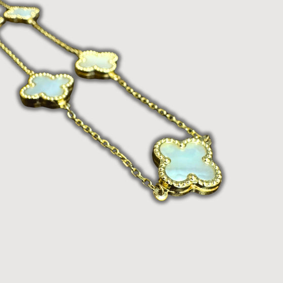 14K Clover Chain & Bracelet Set