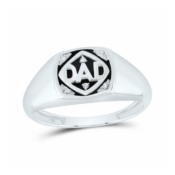 10k Gold Diamond DAD Band Ring .02 Cttw